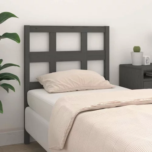  Uzglavlje za krevet sivo 105 5 x 4 x 100 cm od masivne borovine