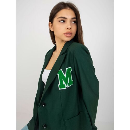 Fashion Hunters Dark green lady's oversized jacket Slike