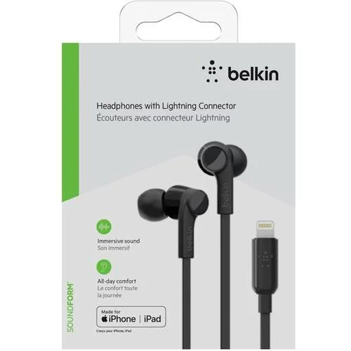Belkin Slušalke Lightning G3H0001BTBLK, črne