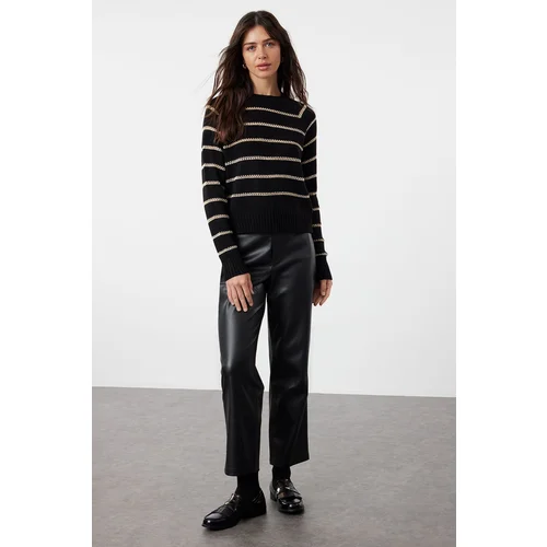 Trendyol Stone Glitter Striped Knitwear Sweater