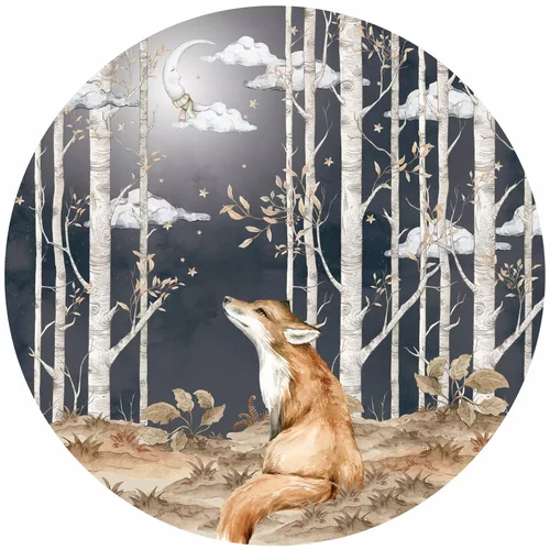 Dekornik Dječja zidna naljepnica Fox in the Circle, ø 150 cm