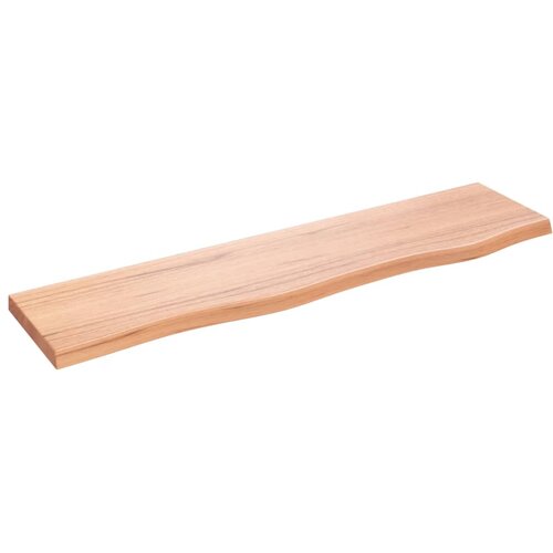  Zidna polica svjetlosmeđa 80 x 20 x 2 cm od obrađene hrastovine Slike