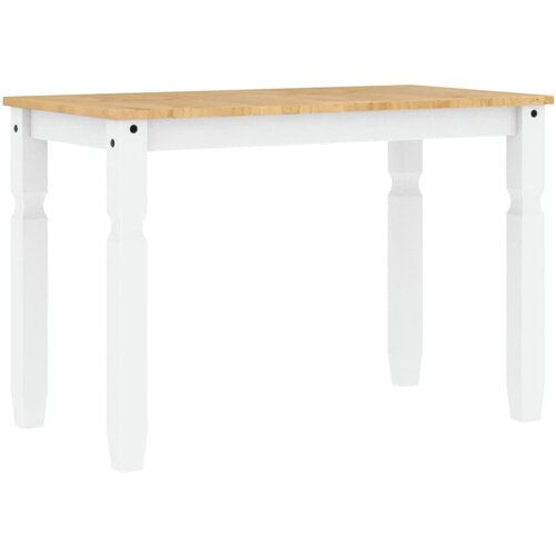 Maison Chic Jedilna miza - Kuhinjska miza - Jedilni stol Corona bela 112x60x75 cm trdna borovina, (21715131) Slike