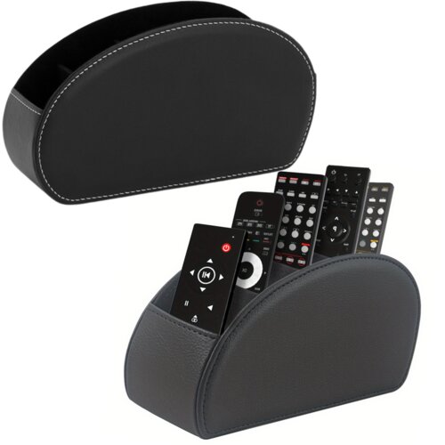  Remote Control Organizer Box 5 Compartments Black Eco-Leather Slike
