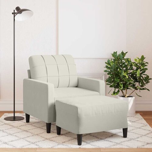  Fotelja s tabureom krem 60 cm bar&scaron;unasta Cijene