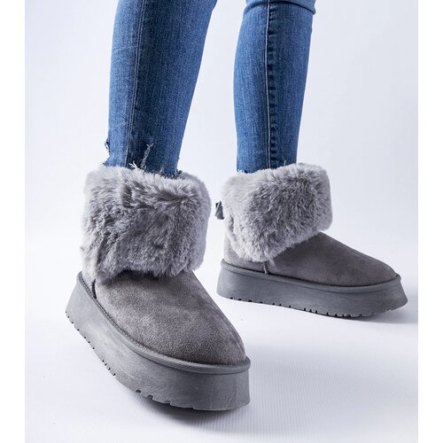 Gemre Adelfia gray snow boots decorated with fur Cene