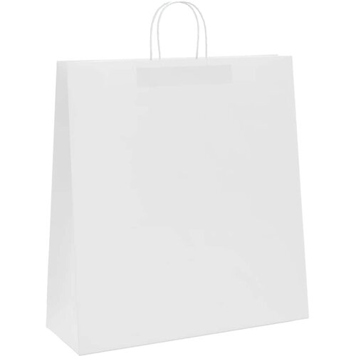  Papirnate vrećice 250 kom s ručkama bijele 45x17x48 cm Slike