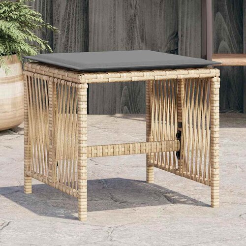  Vrtni taburei s jastucima 4 kom 41x41x36 cm od poliratana Slike