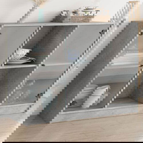  The Living Store Komoda betonsko siva 102x37x75,5 cm inženirski les - Komoda, (21441940) Slike