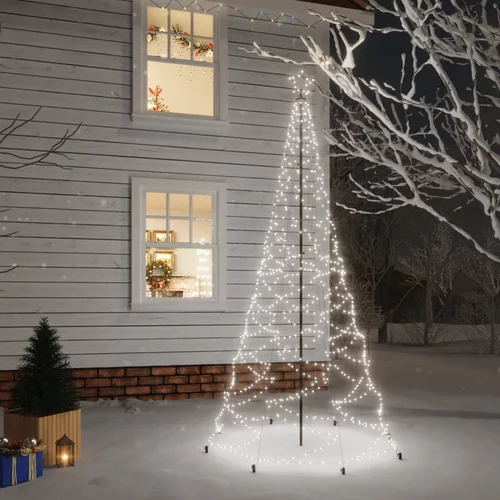  Božićno drvce s metalnim stupom 500 LED hladne bijele 3 m