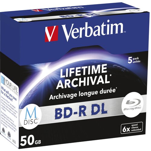 Verbatim 1x5 M-Disc BD-R Blu-Ray 50GB 6x Speed, Jewel Case Cijene