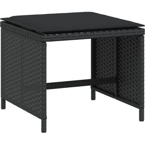  Vrtni stolci s jastucima 4 kom crni 40x40x35 cm od poliratana Slike