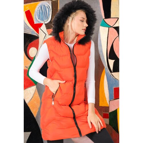Dewberry Z6761 WOMEN'S VEST-PLAIN ORANGE Cijene