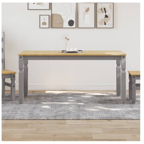vidaXL Blagovaonski stol Corona sivi 160x80x75 cm od masivne borovine Cijene