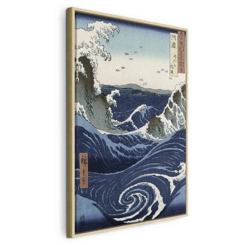  Slika - Utagawa Hiroshige – View of the Naruto whirlpools at Awa 80x120 U prirodnom drvenom okviru Cene
