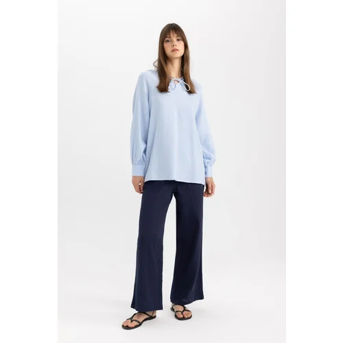 Defacto Wide Leg Muslin Trousers