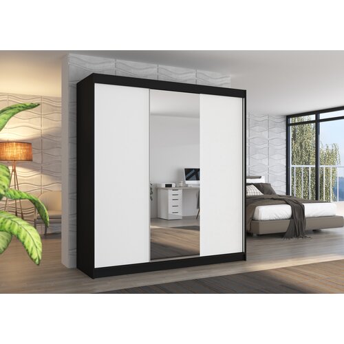 ADRK GARDEROBNA OMARA SANTIAGO 200 CM (VE BARV)-rna/Bela Slike