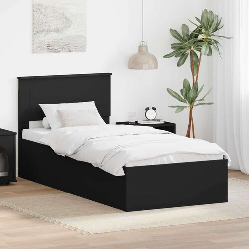  Okvir za krevet Crna 90 x 190 cm Konstruirano drvo - Crna 90 x 190 cm Slike