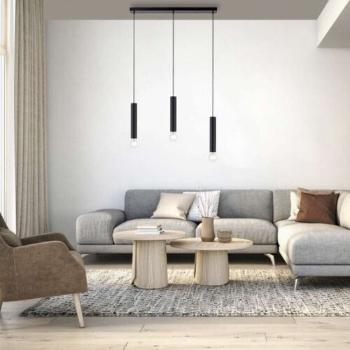 LEUCHTEN DIREKT 15618-18 - Luster na sajli BRUNA 3xE27/60W/230V crna Slike