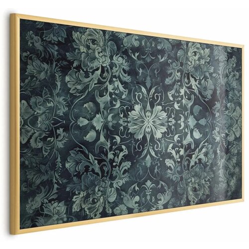  Plakat - Carpet Ornaments in Emerald Shades 60x40 Zlatni okvir Cijene