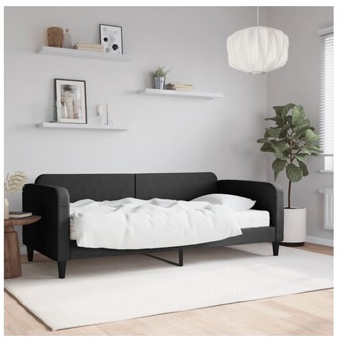 vidaXL Dnevni krevet s madracem crni 90 x 190 cm od tkanine Cene
