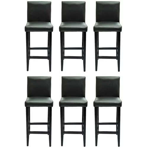  Barske stolice od umjetne kože 6 kom crne