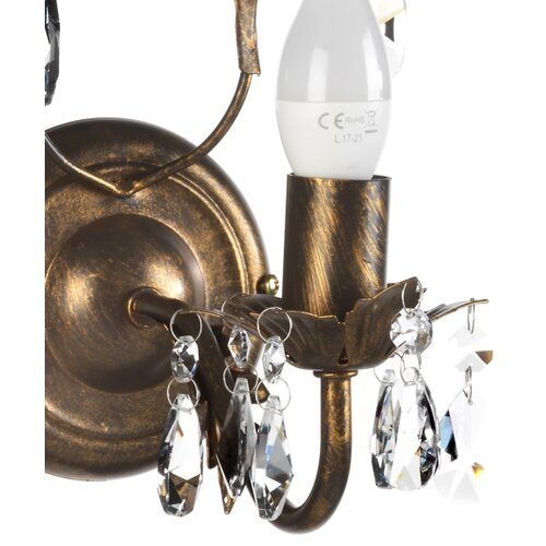  ONLI - Zidno svetlo TERESA 1xE14/6W/230V u bronzanoj boji Slike