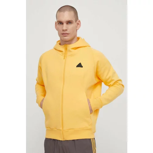 Adidas Pulover Z.N.E moški, rumena barva, s kapuco, IR5237