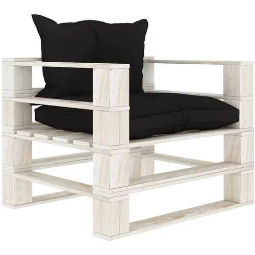  sofa od paleta s crnim jastucima drvena