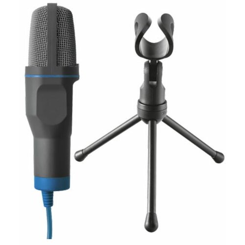 Trust mikrofon mico 3/5mm+USB/ crna plava Slike