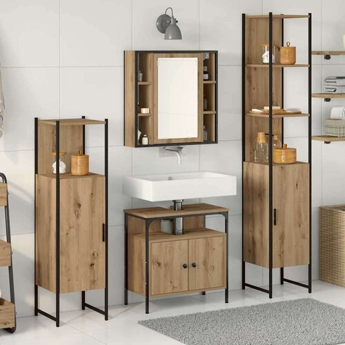 vidaXL 4-delni set kopalniškega pohištva Artisan Oak Cene