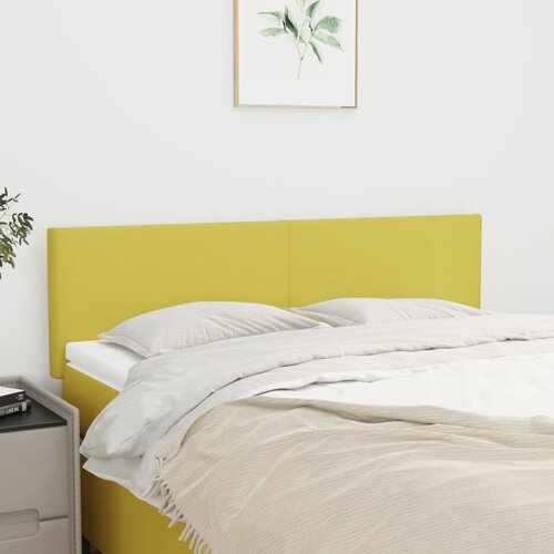 VidaXL Posteljno vzglavje 2 kosa zeleno 72x5x78/88 cm blago Slike