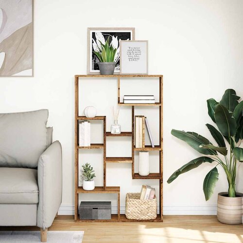  Regal za knjige boja starog drva 72x20x120,5 cm konstruirano drvo Slike