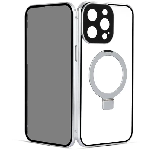 INF Privacy Magnetic Case s stojalom za iPhone Silver iPhone 14, (21522227)