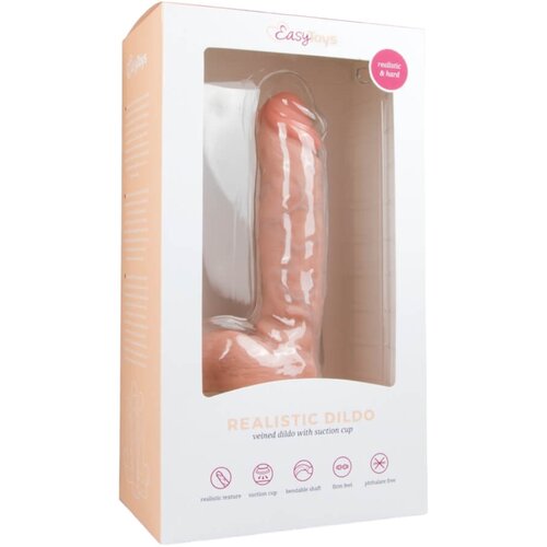 EasyToys - pripenjalni, testisni dildo (22,5 cm) - naravni Cene