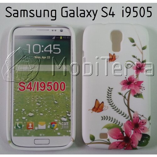  Gumijasti / gel etui Art za Samsung Galaxy S4 i9500 - White Flowers &amp;amp; Butterflies Slike