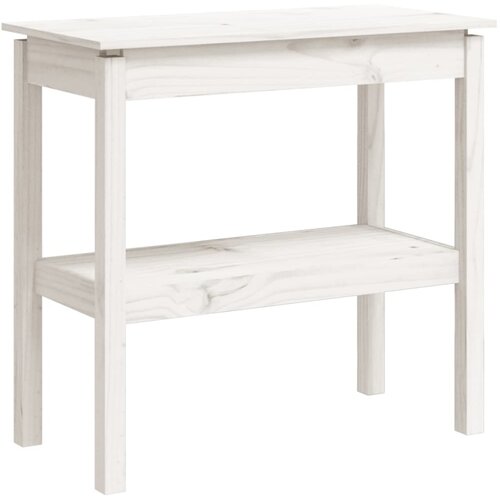 Maison Chic konzolna miza - miza ob steni bela 80x40x75 cm trdna borovina, (21786151) Cene
