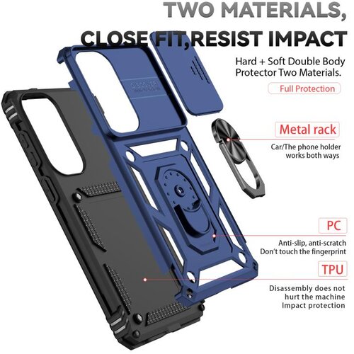 SUNSKY Hybrid Armor ovitek za Samsung S26 Plus, Moder Slike