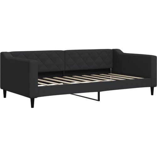 Dnevni krevet na razvlačenje crni 90 x 190 cm od tkanine Slike