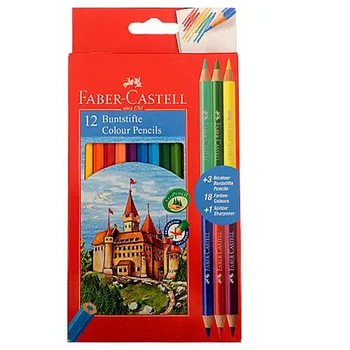Faber-Castell 12+3-delni komplet barvnih svinčnikov Bicolor Slike
