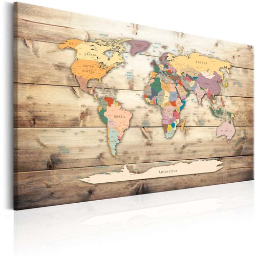  Slika - World Map: Colourful Continents 120x80 Cijene