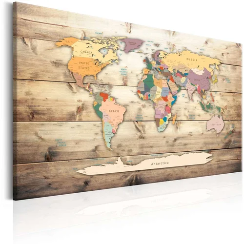  Slika - World Map: Colourful Continents 120x80