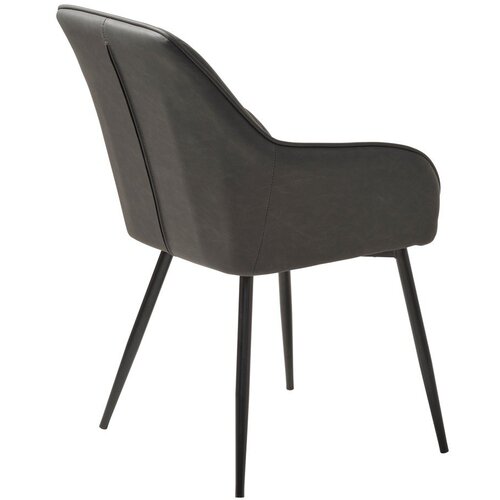 Unique Furniture Temno sivi jedilni stoli iz umetnega usnja z nasloni za roke v kompletu 2 ks Nolan Stripe &amp;ndash; Slike