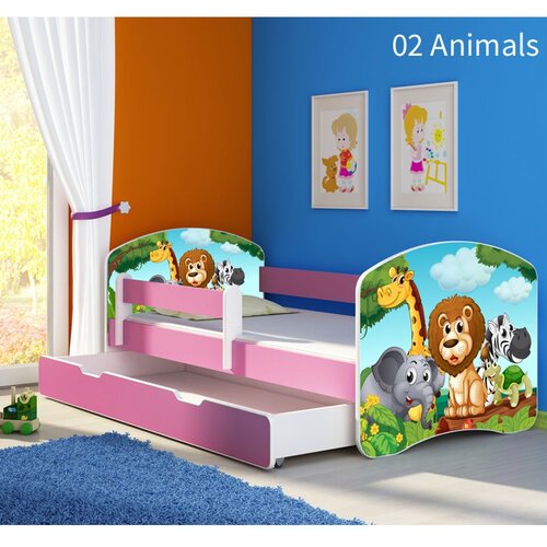 ACMA Dječji krevet s motivom, bočna roza + ladica 180x80 cm - 02 Animals Cijene