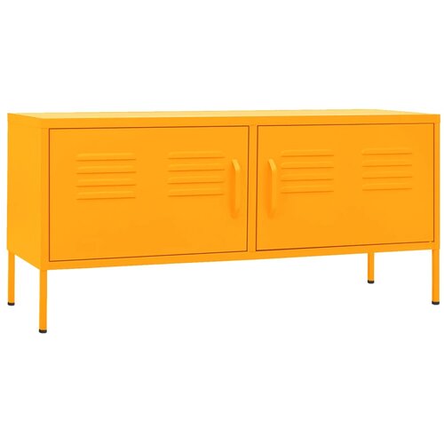 Maison Chic TV omarica - TV stojalo - Televizijska omarica gorčično rumena 105x35x50 cm jeklo, (21699506) Slike