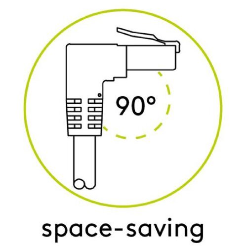 Goobay CAT 5e kotni 90&amp;deg; U/UTP 1m črn patch kabel Slike