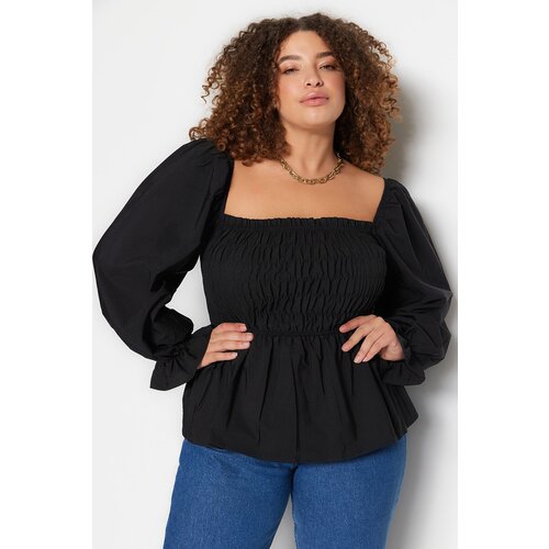 Trendyol Curve Plus Size Blouse - Black - Fitted Slike