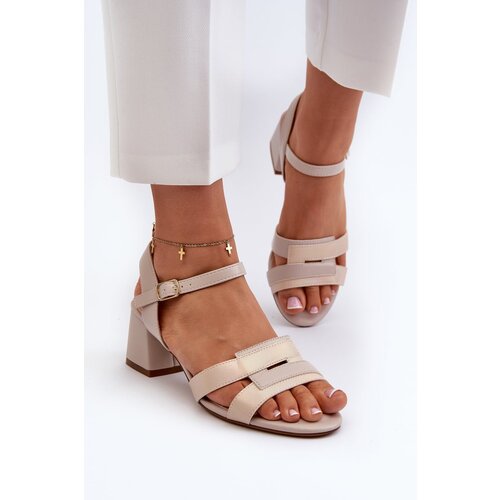Kesi Women's high-heeled sandals made of eco leather Sergio Leone beige Cijene