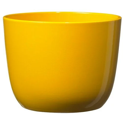 SK Okrugla tegla za biljke Sevilla (Vanjska dimenzija (ø x V): 11 x 9 cm, Žute boje, Keramika, Sjaj)