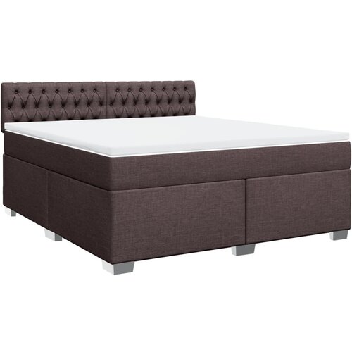 VidaXL Box spring postelja z vzmetnico temno rjava 180x200 cm blago, (21306051) Slike